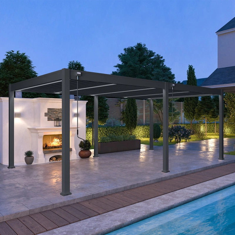 Pergola bioclimatica Ombréa VS autoportante 4x6M - Antracite