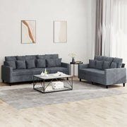 Set di Divani 2 pz con Cuscini Grigio Scuro in Velluto 3201721