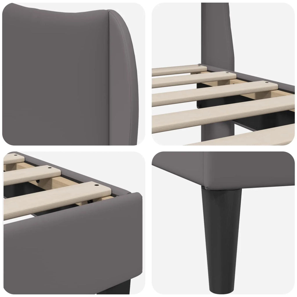 Struttura del letto con testiera Grigio 80 x 200 cm Similpelle 42027834