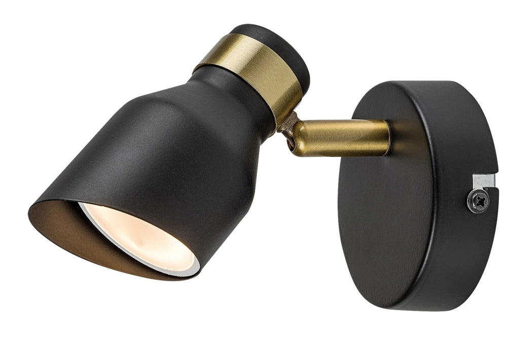 Applique faretto parete 1xGU10 25W nero oro Lilou Rabalux