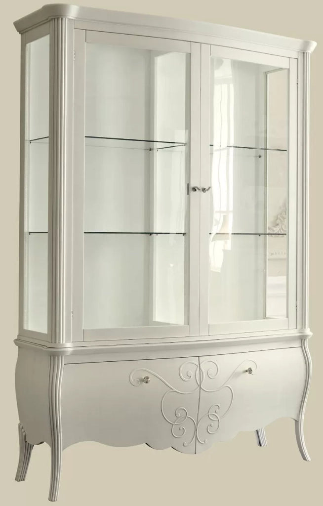 Vetrina in legno grezzo 2 cassetti 2 porte l.150 p.50 h.216 (3004) - Mobili 2G