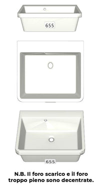 Mobile Lavatoio 65,5x50,5x87 cm 2 Cassetti Montegrappa Novella Dipiù Bianco