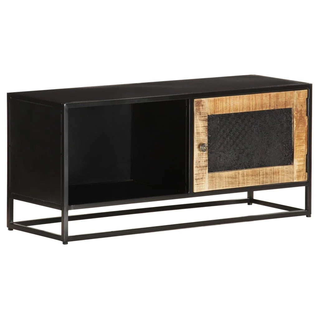 Mobile TV multimediale scaffale TV mobile TV sala da pranzo soggiorno camera da letto 90 x 30 x 40 cm legno di mango marrone grezzo 02_0026329
