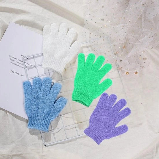 Manicure da bagno esfoliante, mani da bagno a 5 dita, 4 colori, 4 paia