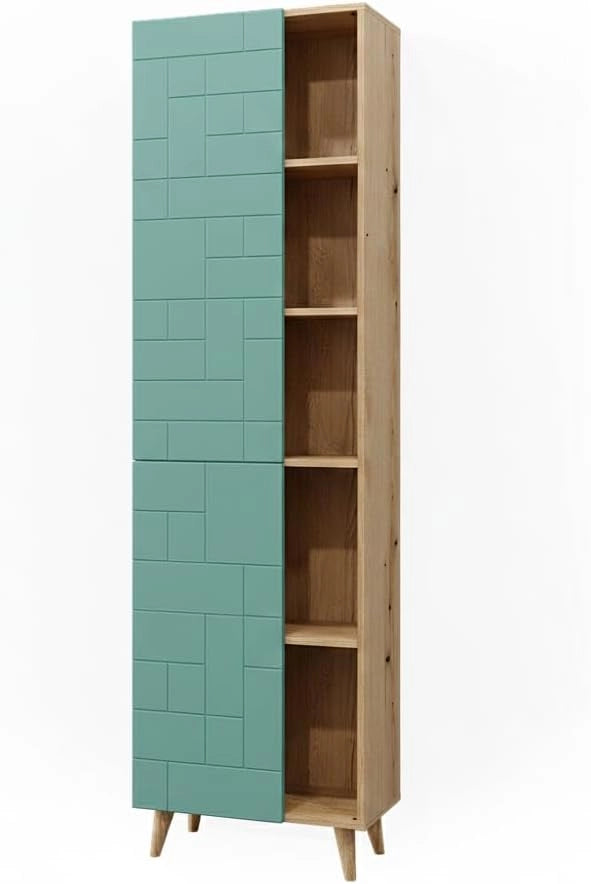 Set di mobili da bagno Rudi, Verde menta, 90 cm, composto da specchio da bagno e mobile sottolavabo