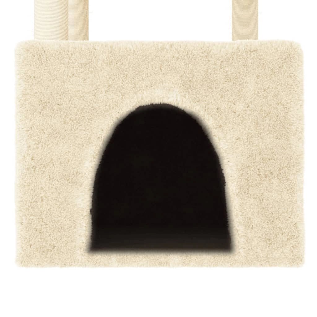 Tiragraffi per gatti torre per arrampicata giocattolo piattaforma per arrampicata con tiragraffi in sisal 109,5 cm crema 02_0022454