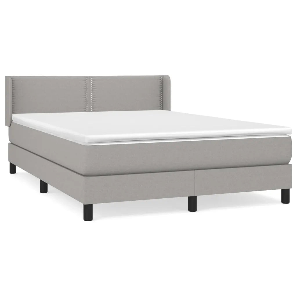 Giroletto a Molle con Materasso Grigio Chiaro 140x200cm Tessuto 3129633