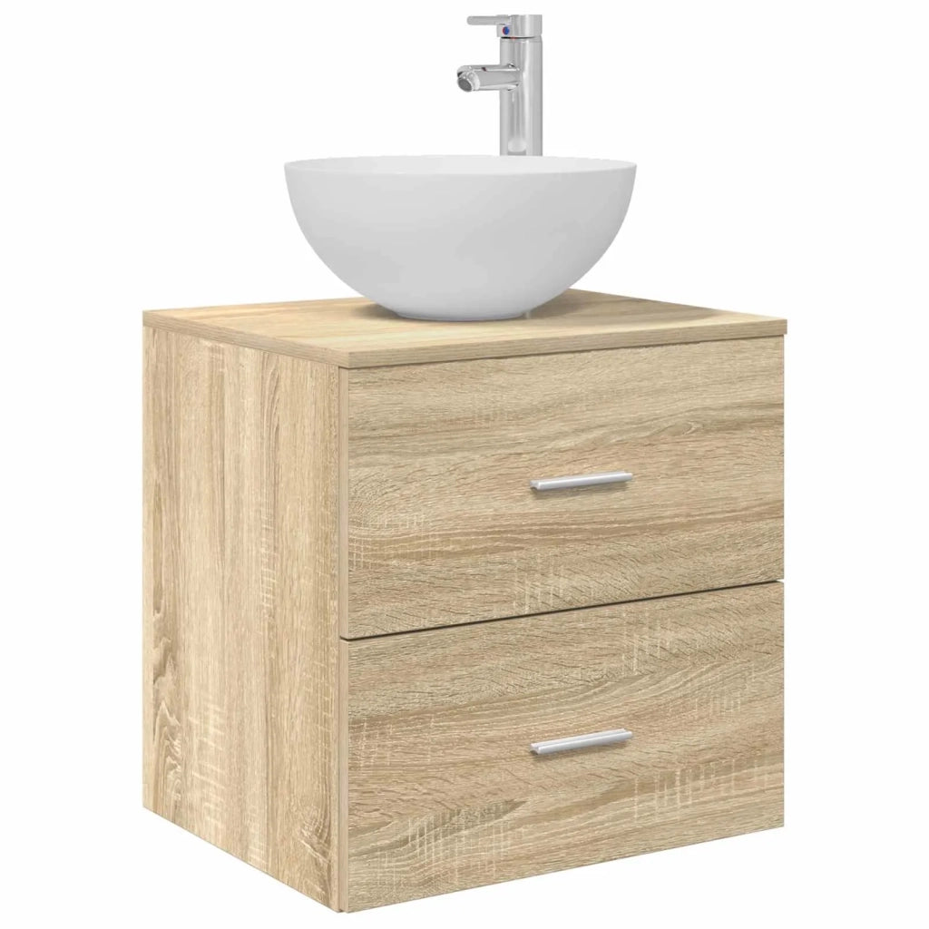 Set di Armadi da Bagno 3 pz Rovere Sonoma 49,5 x 35 x 63 cm 3405797