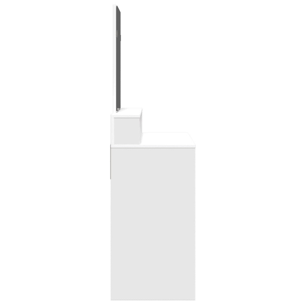 Toeletta con Specchio-Tavolo da Vanit¨¤ Bianco 80x41x144,5 cm