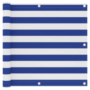 Paravento per balcone frangivista 90 x 600 cm tessuto Oxford bianco e blu 02_0010073