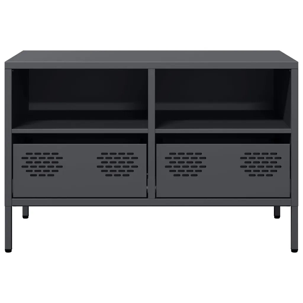 Mobile TV-Credenza TV-Console TV Antracite 68x39x43,5 cm in Acciaio Laminato a Freddo 910111