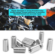 Riparazione Mozzo 10 pezzi - Acciaio Inox 303 - Filo interno M6 x 1,0 - Filo esterno M10 x 1,5 - Lunghezza 20 mm - Riparazione con filo a taglio - Estensione di filo