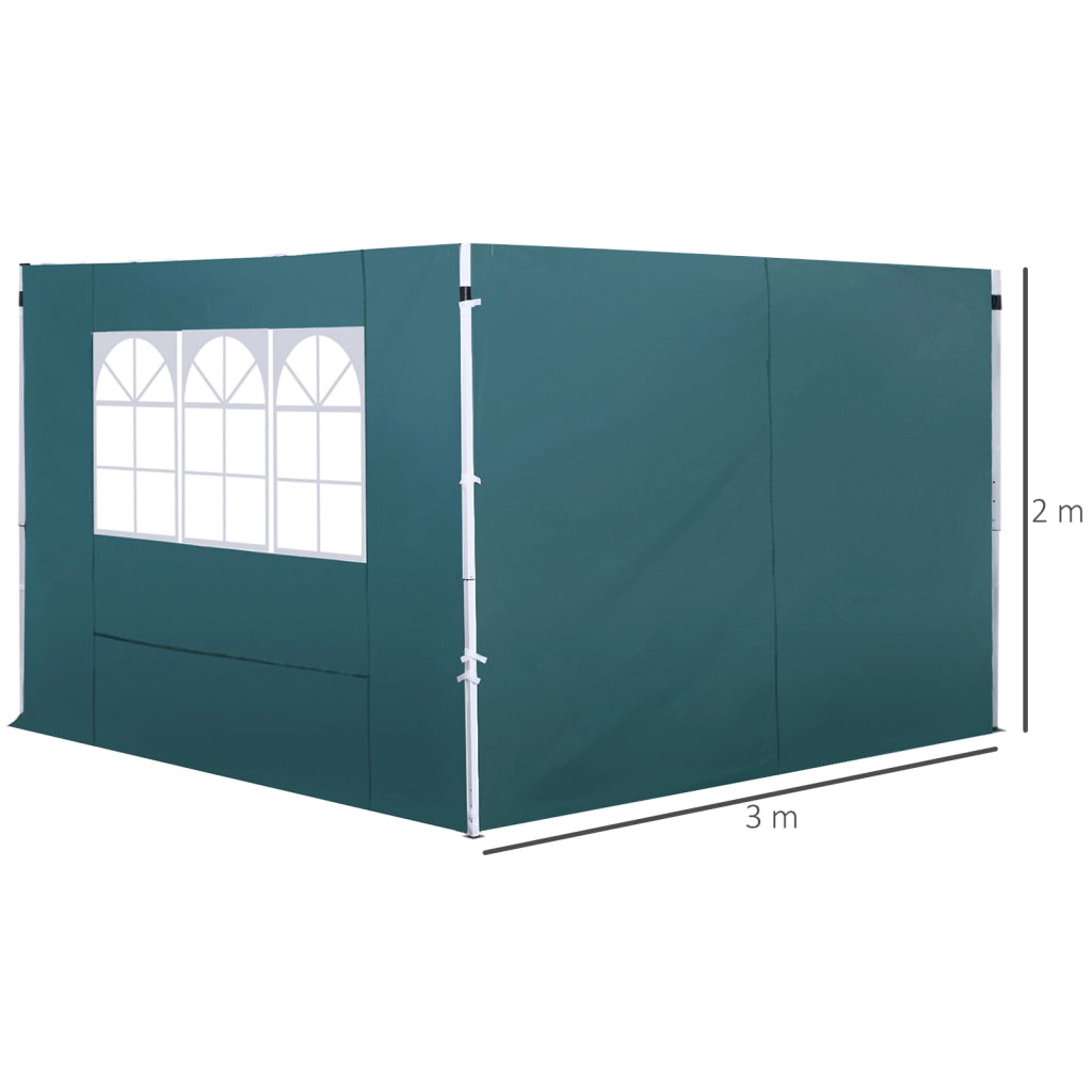 Pareti Laterali per Gazebo 3x3 m ¨C zephmum ¨C 300x200 cm Verde Scuro Oxford