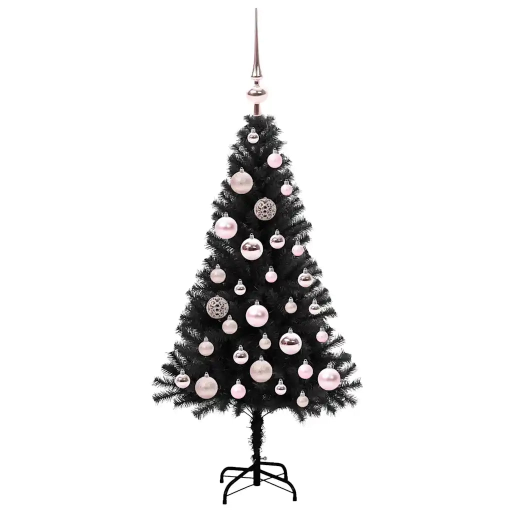 Albero di Natale con 150 LED con supporto Nero 120 cm PVC 3396458