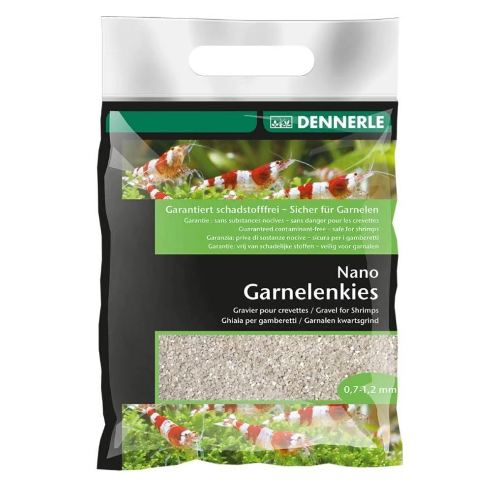 Dennerle Nano Garnelemkies – Ghiaia per gamberetti - Confezione 2 kg Granulometria 07 - 1,2mm Colore: Sunda Bianca