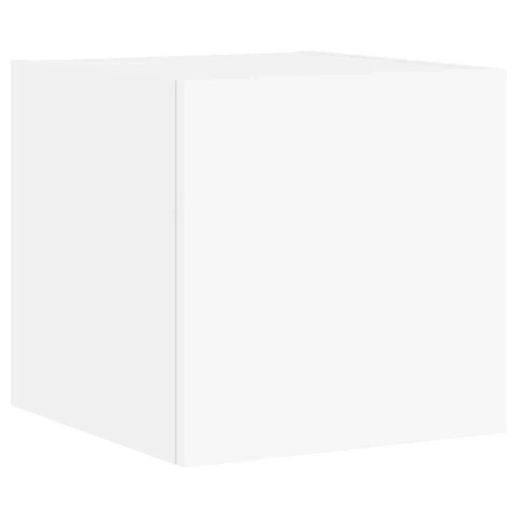 Mobili TV a Muro 4pz con Luci LED-Set di 4 Credenza per TV sospesa Bianchi