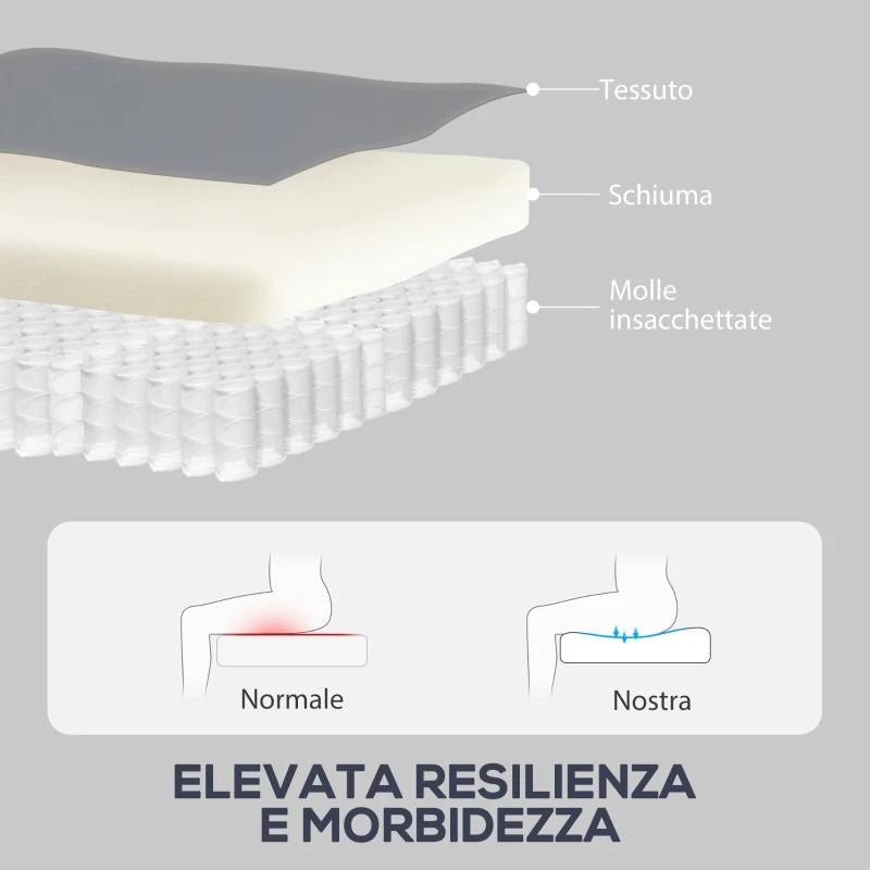 POLTRONA RELAX RECLINABILE MANUALMENTE CON POGGIAPIEDI IN TESSUTO EFFETTO PELLE E BASE GIREVOLE, GRIGIO