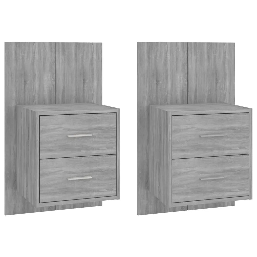 Comodini a Muro 2 pz Grigio Sonoma 816961