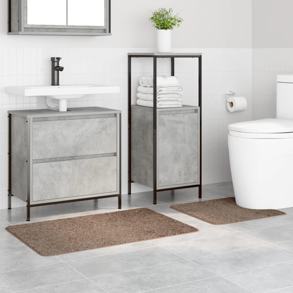 Set di 2 tappetini da bagno  marrone in polipropilene antiscivolo