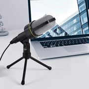 Microfono a condensatore treppiede da tavolo cavo jack pc notebook chat QY920