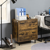 Cassettiera 2 Cassetti 65x40x75 cm in Truciolato Marrone