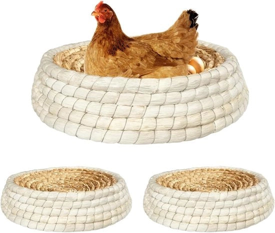 2 Pezzi 12"x12"x2.3" Nido di Rattan per Polli – Nido Premium per Polli – Per Polliaria