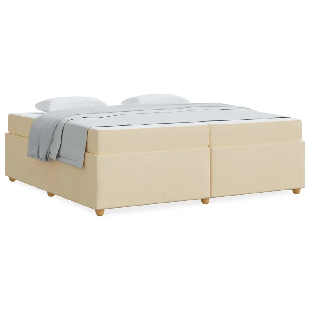 vidaXL Struttura del letto con materasso Crema 200 x 200 cm Tessuto