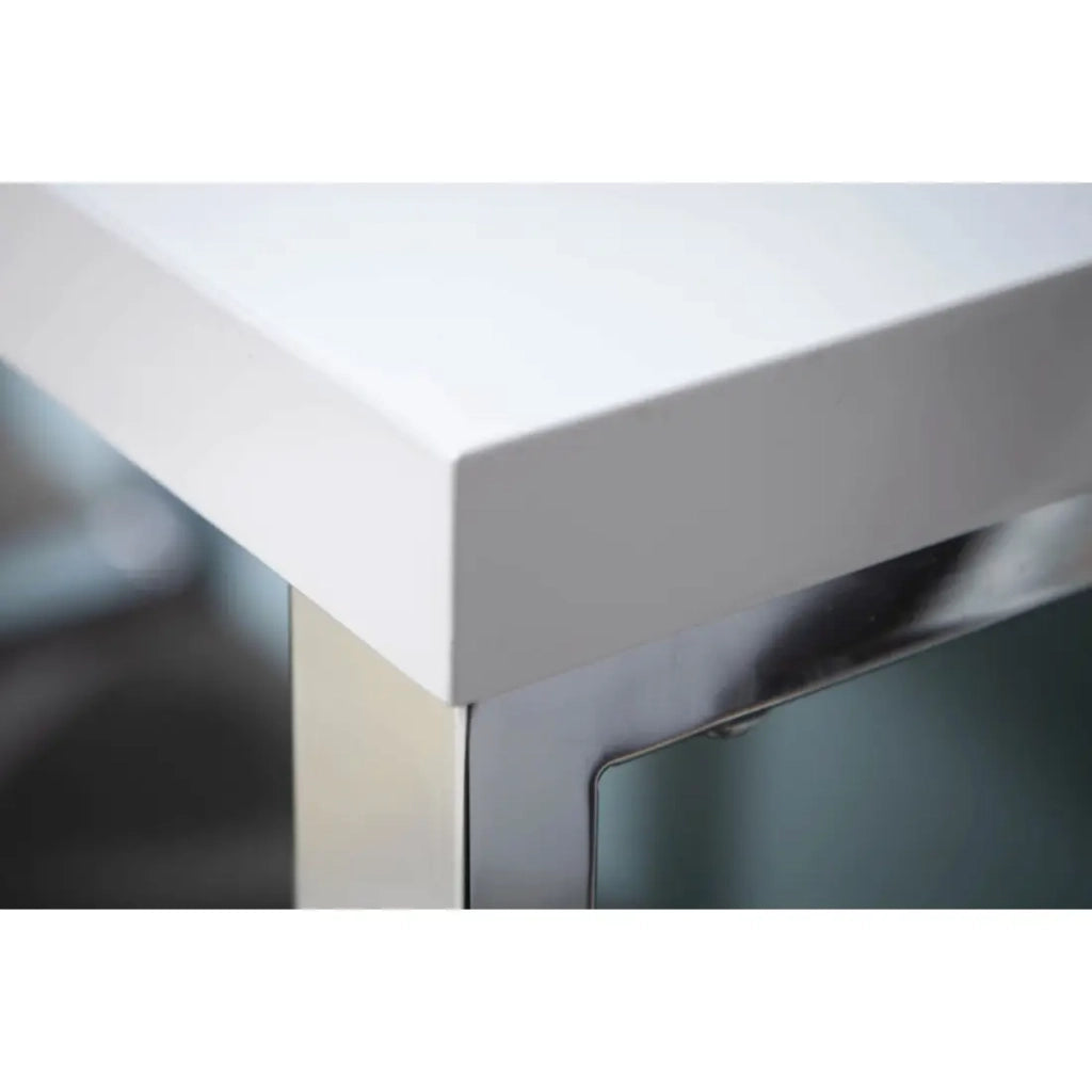 Scrivania design MONZA 120x60 cm bianco lucido con gambe cromate argentate