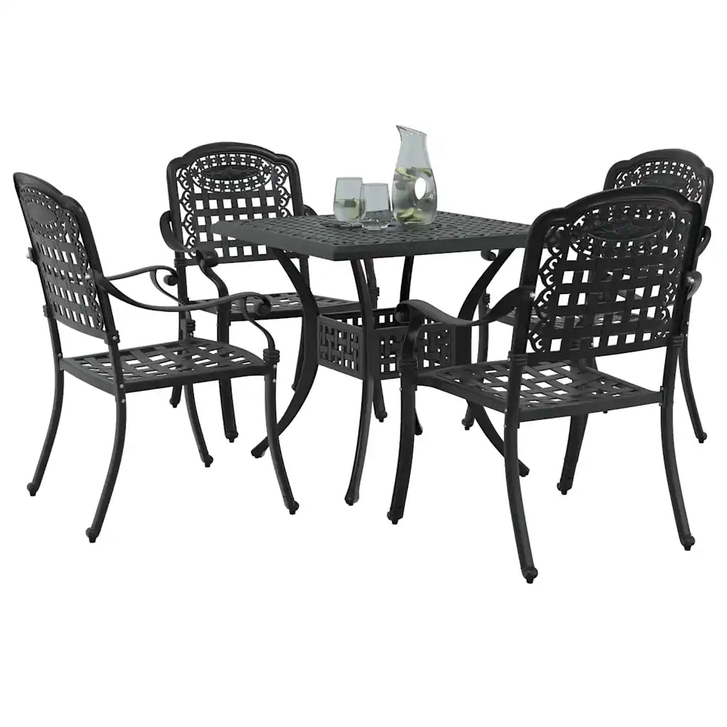 Set di Tavolo da Giardino 5 pcs Nero Alluminio pressofuso 3334729