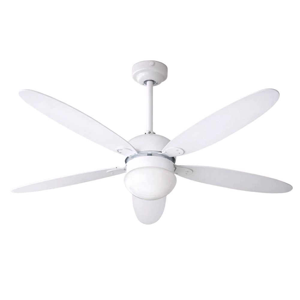 Ventilatore da soffitto zephir zfr9111m e zfr9111b 70w 5 pale legno con luce *** colore bianco, confezione 1