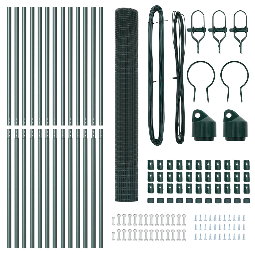 Set di pali per recinzione Set di 2 Verde