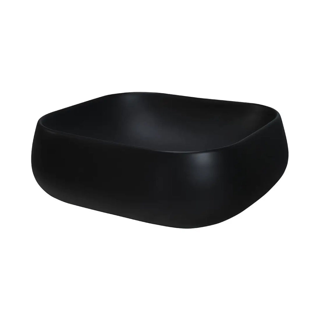 Lavabo da appoggio rettangolare 45x40 cm in ceramica nera opaca
