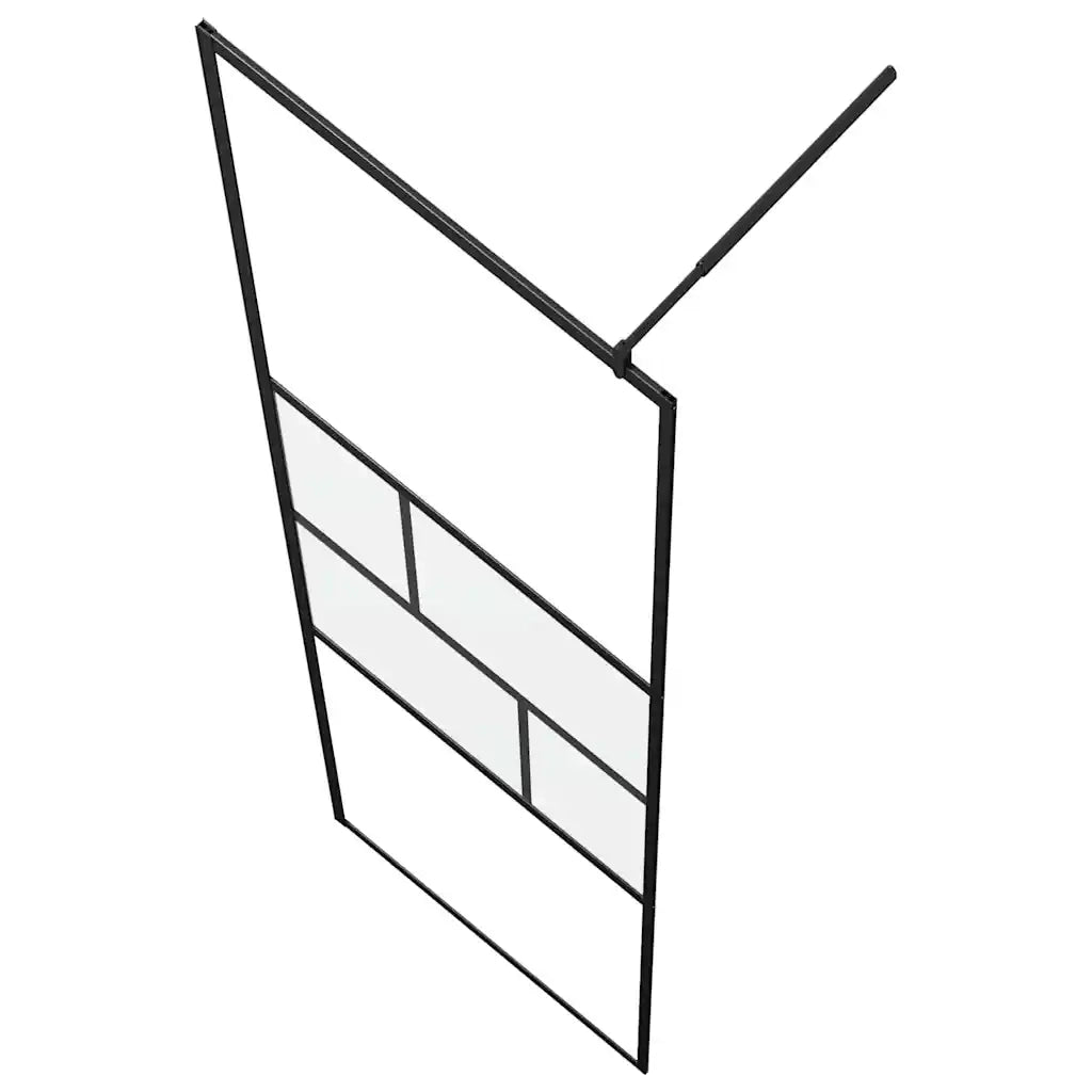 Parete Doccia Walk-in Nero 100 x 195 x 0,5 cm Vetro e Alluminio CFW9802515