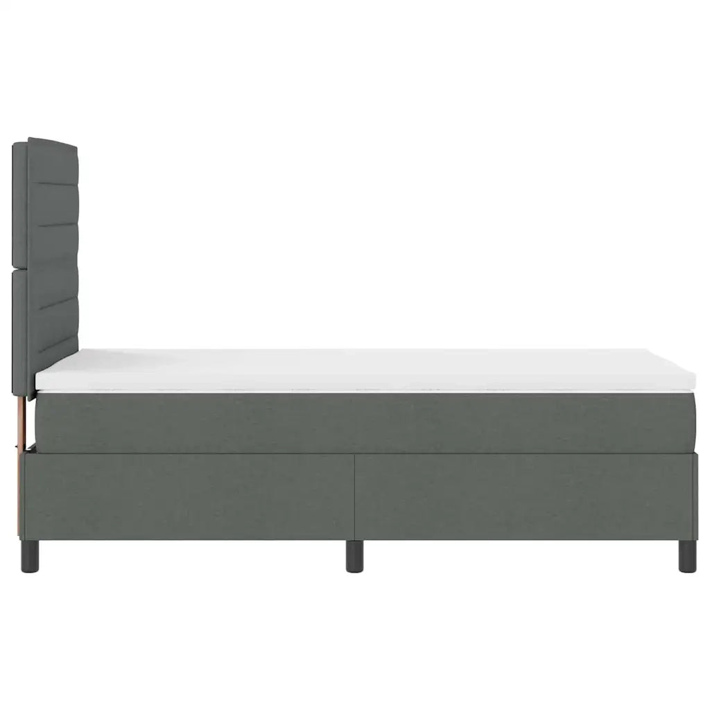 Letto a molle con materasso Grigio scuro 80 x 200 cm Tessuto 3342747