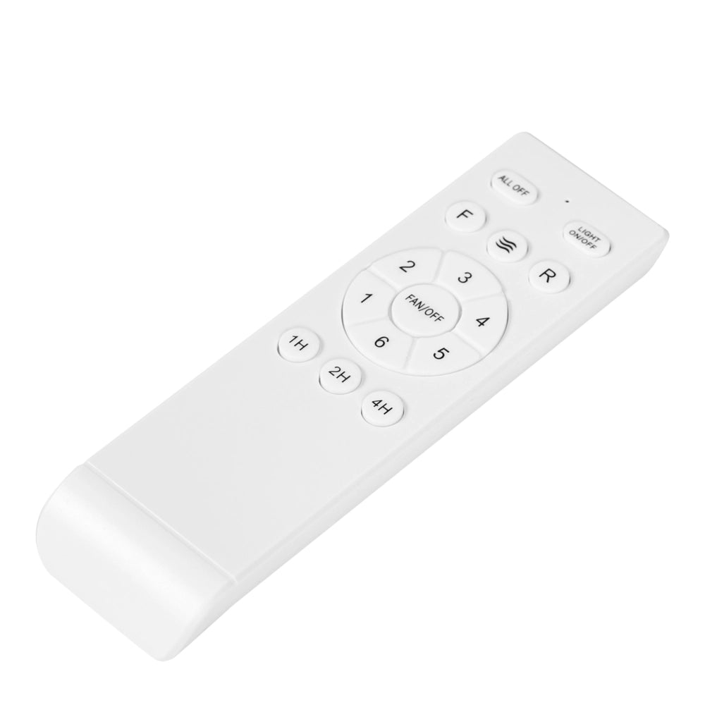Ventilatore da soffitto a LED con base in metallo nero, pale sintetiche, timer, 3 modalità di temperatura e telecomando