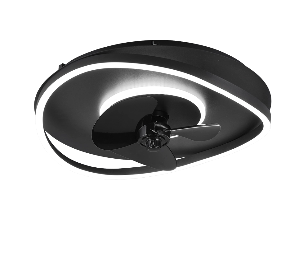 Plafoniera con Ventilatore estate/inverno, metallo, nero, D 50 cm Sortland