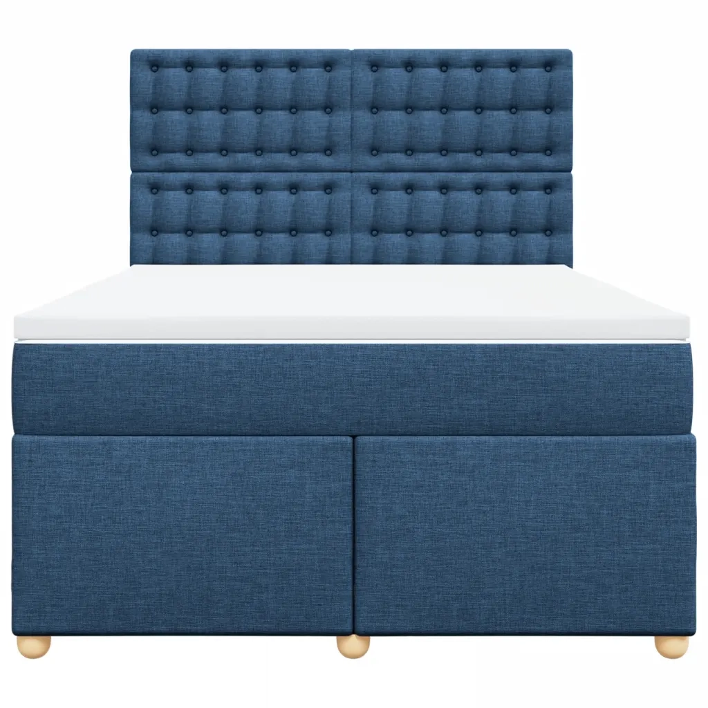 Giroletto a Molle con Materasso Blu 160x200 cm in Tessuto 3291351