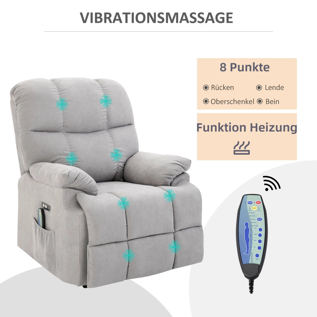 POLTRONA RELAX ALZAPERSONA RECLINABILE 160° GRIGIO CON USB