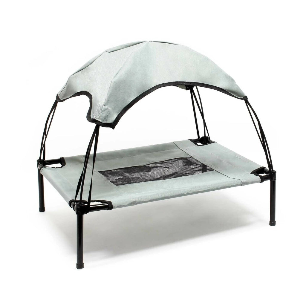 Lettino per cani 122 cm 30 kg max letto rialzato protezione solare XL relax grigio 16_0000526