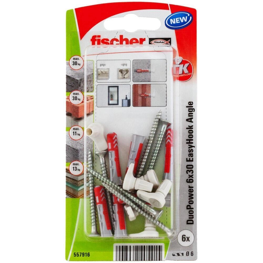 Fischer 557916 ancoraggio a vite e tassello 6 pz Kit di viti e tasselli a muro 30 mm