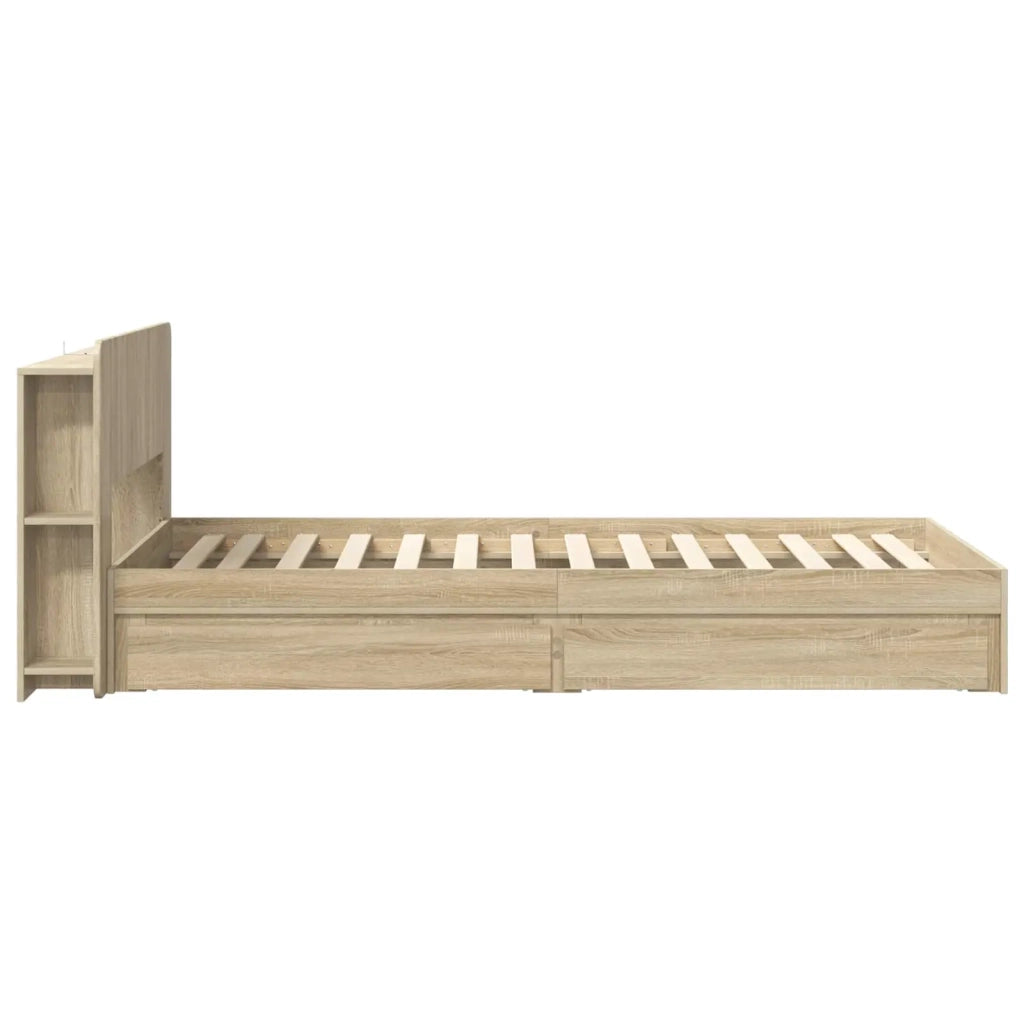 Telaio del letto con storage Rovere Sonoma 100 x 200 cm