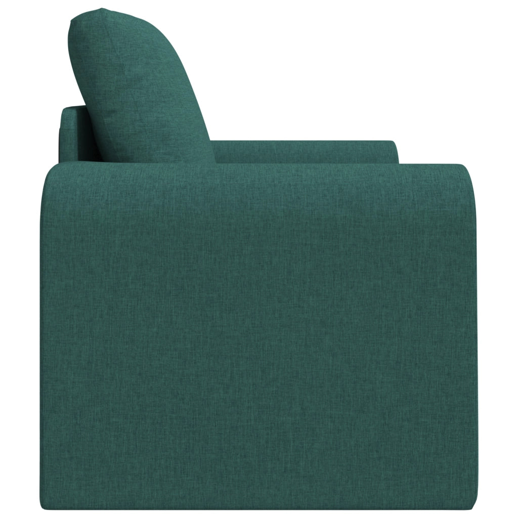 Divano Letto a Pavimento 2-in-1 Verde Scuro 98x71x83 cm Tessuto