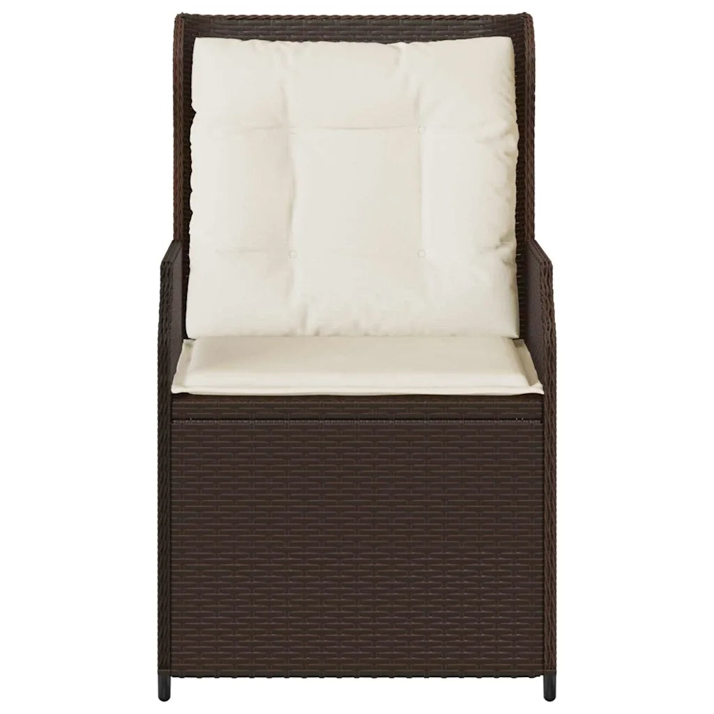 vidaXL Panchina da giardino con cuscino 2 pcs Marrone Poly Rattan