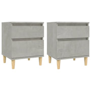 Set di 2 Comodini | Armadio da Notte | Mobiletto da notte Grigio Cemento 40x35x50 cm