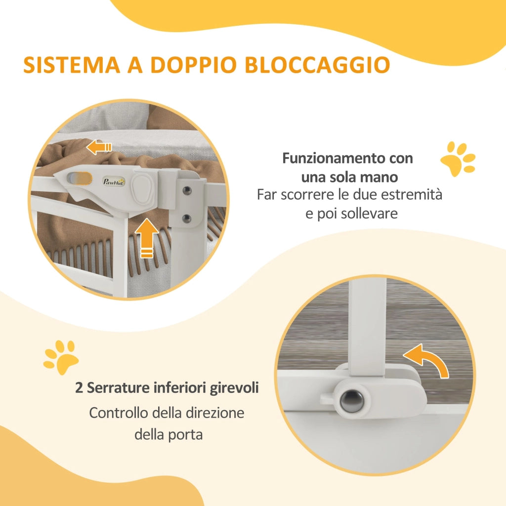 Cancellino per Cani taglia Piccola e Media 74-80x76 cm in Acciaio e PA Bianco