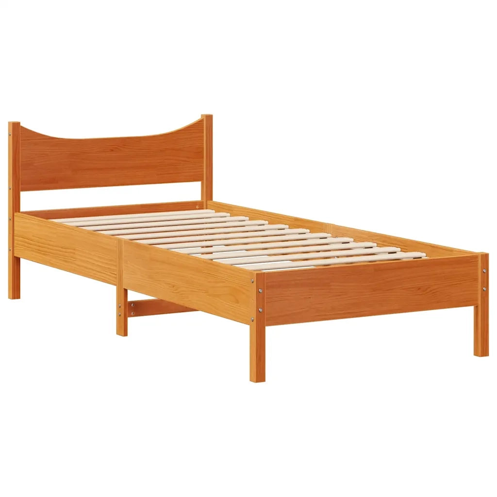 Letto senza Materasso Marrone Cera 75x190 cm in Legno di Pino 3323325
