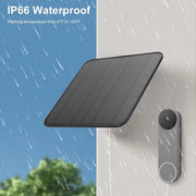 Pannello solare per interfono - 12 W caricatore pannello solare - impermeabile - adatto per Nest e Ring Video Doorbell - ideale per all'uso all'aperto - 300 cm ombrello non incluso