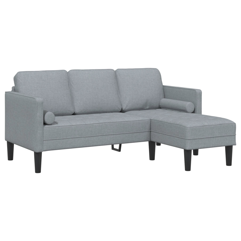 Divano 3 posti L Grigio chiaro 160 cm in tessuto