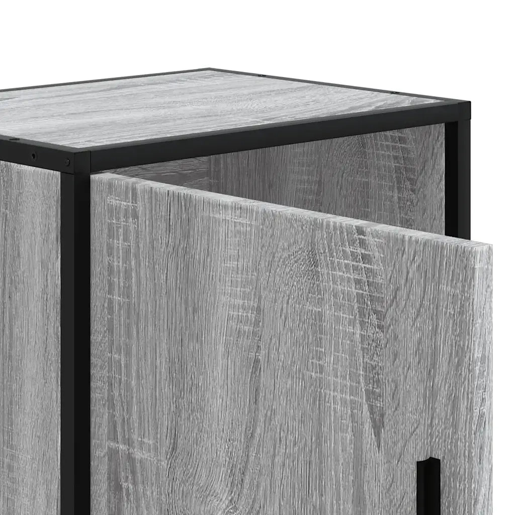 vidaXL Comodino Grigio Sonoma 40x31x50 cm Legno Multistrato e Metallo