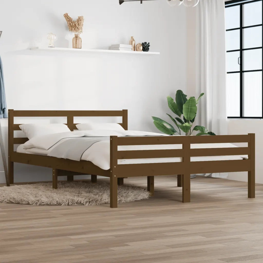 Giroletto senza Materasso-Struttura Letto Ambra in Legno Massello 140x190 cm